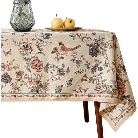 Wrinkle-Resistant Floral Tablecloth - 71” x 55” Rectangular for All Occasions
